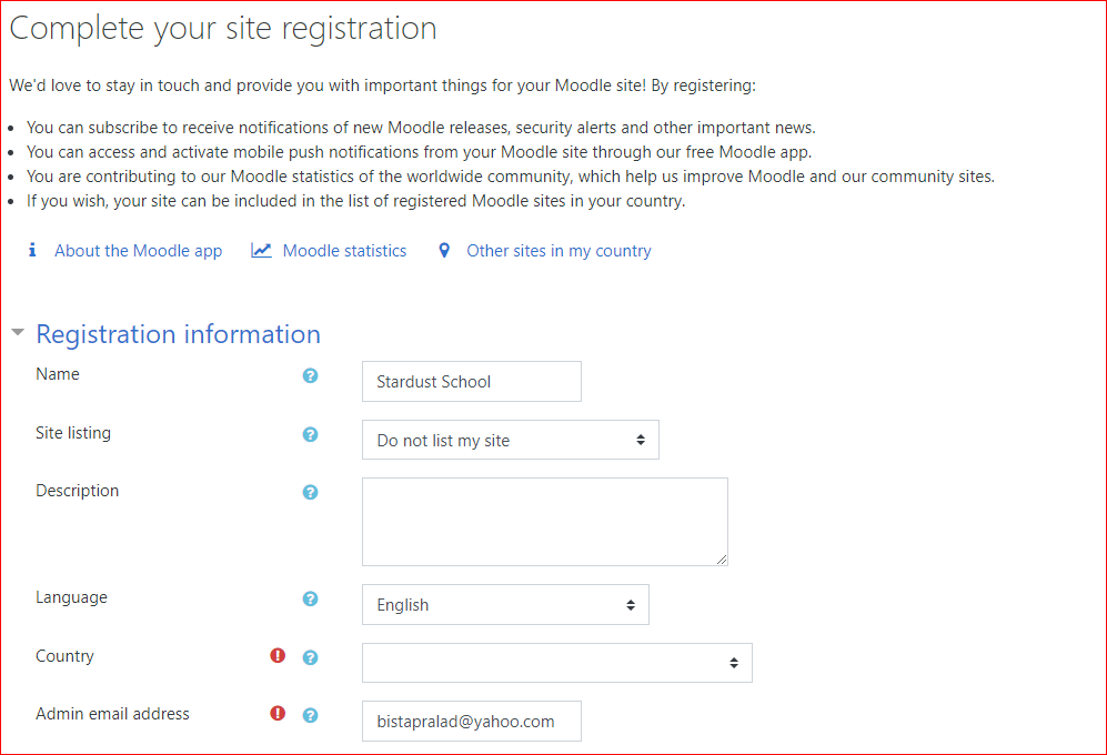 site registration