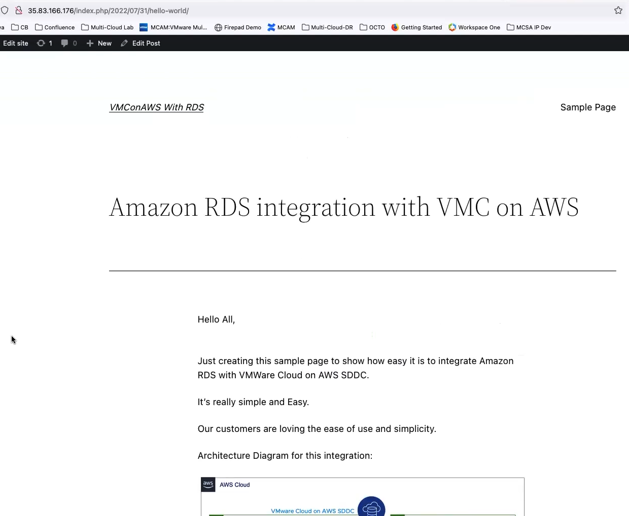 RDS Integration VMC